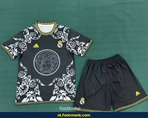 Real Madrid Voetbalshirt 2025-2026 Zwart Versace – Exclusief Voetbalshirt voor Supporters | Officieel Voetbalshirt | Dames & Heren