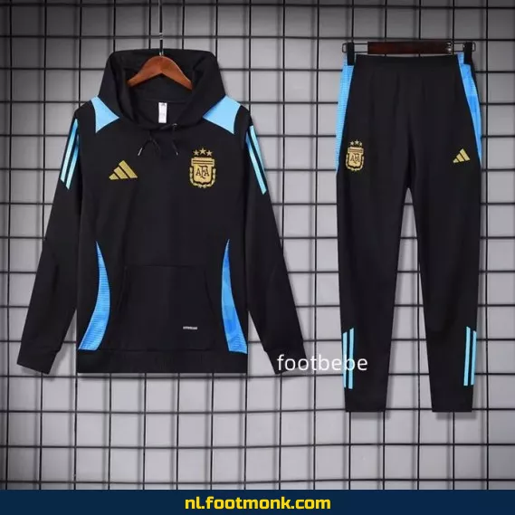 Argentijns voetbalshirt 2024-2025 met capuche - Zwarte supporter sweatshirt