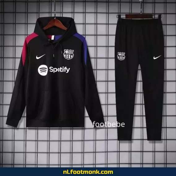 FC Barcelona 2024-2025 Zwart Fan Hoodie – Officieel Voetbalshirt met Capuche – Exclusieve Supporterswear