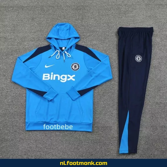 Chelsea FC 2024/2025 Blauw Trainingsshirt met Capuche – Officieel Voetbalshirt