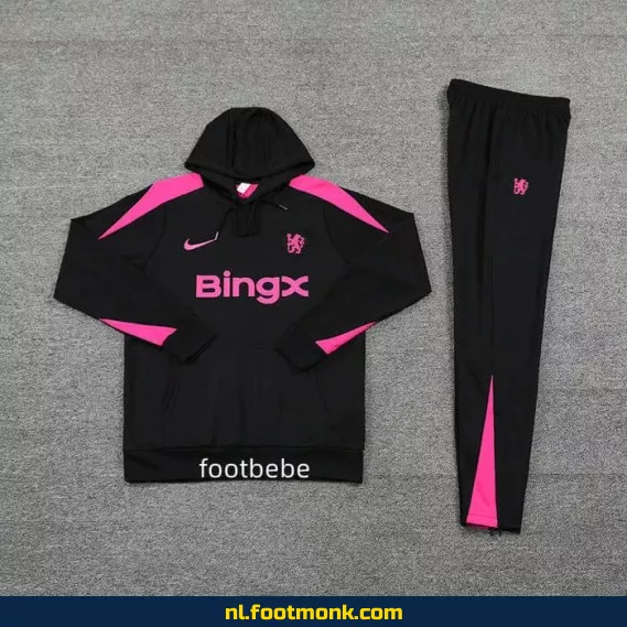 Chelsea 2024/2025 Officieel Zwart Voetbalshirt met Capuche – Fanwear & Supportersshirt
