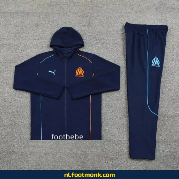 Olympique Marseille Voetbalshirt met Capuche 2024-2025 – Koningsblauw – Officieel Fanwear