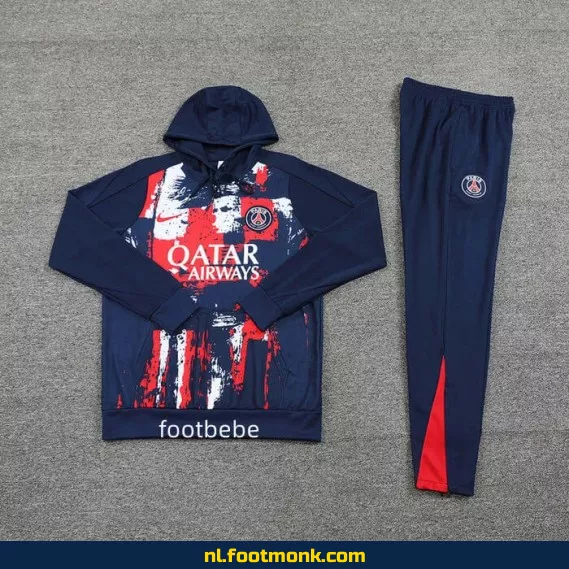 PSG 2024-2025 Camouflage Blauw Trui met Capuchon – Officieel Voetbalshirt voor Supporters