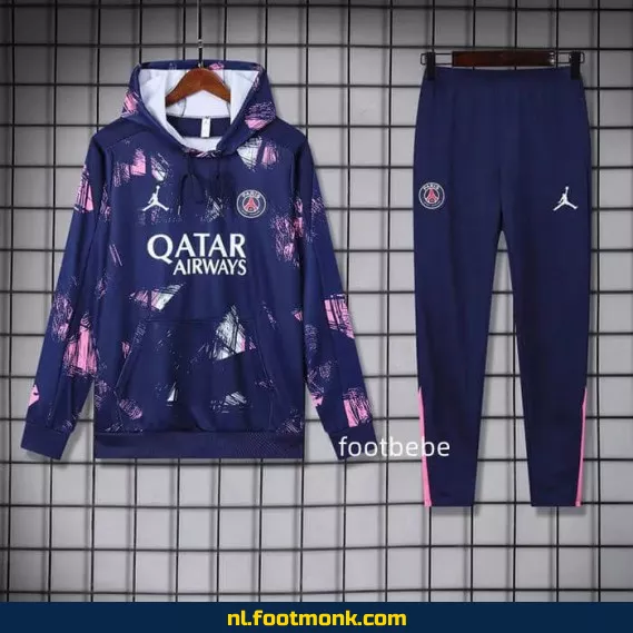 PSG Jordan 2024-2025 Blauw Trainingsshirt met Capuche – Officieel Voetbalshirt voor Supporters – Heren & Dames