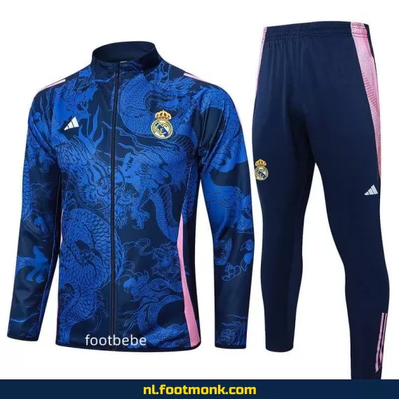 Real Madrid voetbalshirt 2024-2025 – Blauw drakenontwerp – Officieel voetbaltenue – Heren/dames/kinderen