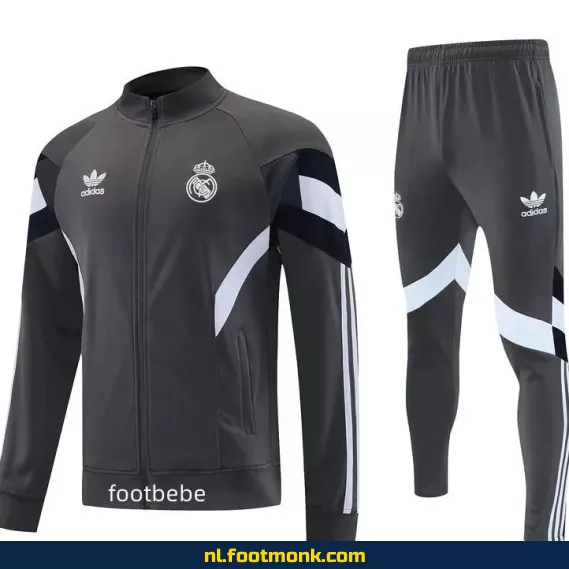 Real Madrid retro voetbalshirt 2024-2025 - grijs donker - officieel voetbaltenue - voetbalshirt aanbieding