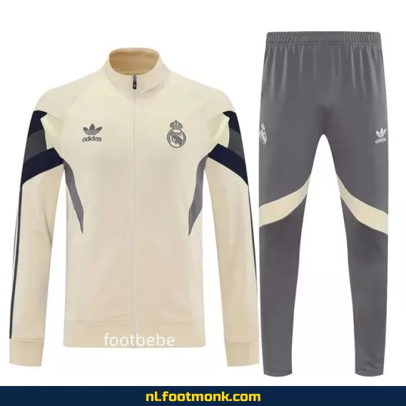 Real Madrid voetbalshirt 2025-2026 – Offieel uit tenue – Blanc cassé – Heren/Dames/Kinderen – Origineel voetbaltenue met optionele bedrukking