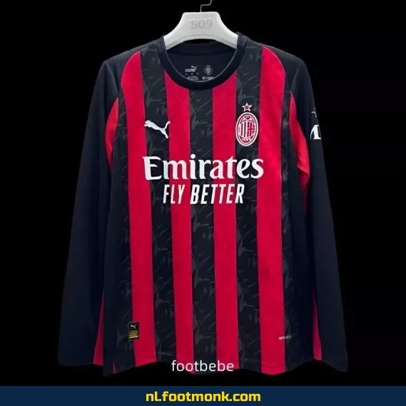 AC Milan Thuisshirt 2025-2026 Lange Mouwen – Officieel Voetbalshirt | Koop Nu