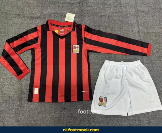 AC Milan Retro Voetbalshirt Kinderen 2024 – 125 Jaar Speciale Editie – Lange Mouwen – Officieel Voetbalshirt