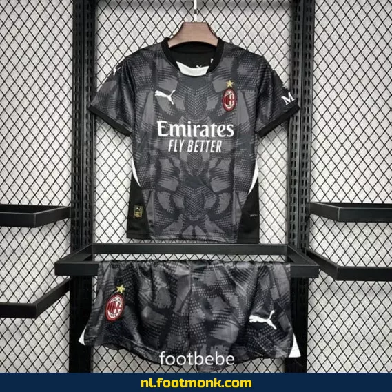 AC Milan Kinderkeeper Shirt 2024-2025 - Zwart Voetbalshirt | Officieel Voetbaltenue | Voetbalshirt Kinderen | Keeperstrui | Fanwear