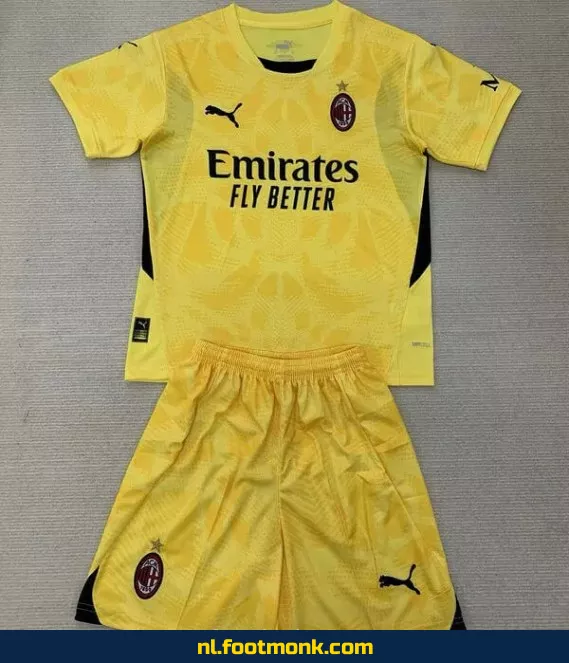 AC Milan Voetbalshirt Kinderen 2024-2025 Geel – Officieel Voetbalshirt | Voetbalshirt Kopen | Fanwear