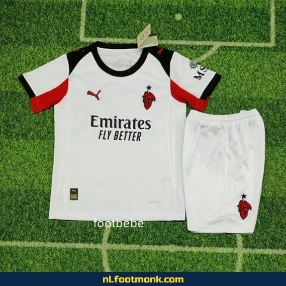 AC Milan Kinder Voetbalshirt 2025-2026 Wit – Officieel Voetbalshirt voor Kinderen | Fanwear | Aanbieding