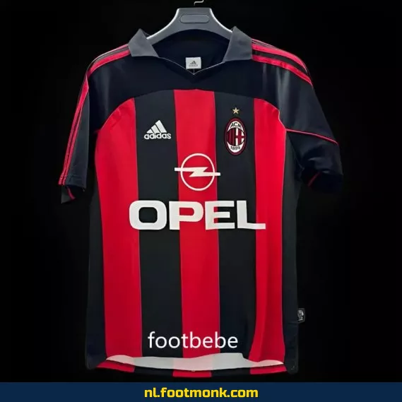 AC Milan Vintage Voetbalshirt 2001-2002 Thuistenue - Officieel Retro Voetbalshirt voor Heren & Dames - Authentiek Voetbalshirt met Bedrukking