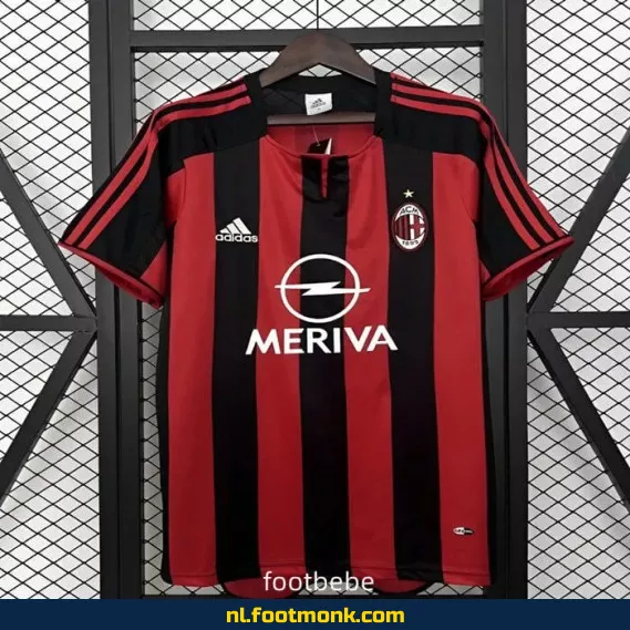 AC Milan Vintage Voetbalshirt 2003-2004 Thuistenue - Officieel Retro Voetbaltenue voor Mannen en Vrouwen
