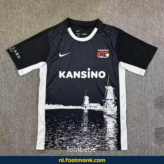 AZ Alkmaar Voetbalshirt 2024/2025 - Zaansche Windmills Zwart | Officieel Voetbalshirt | Heren & Dames | Fanwear | Aanbieding