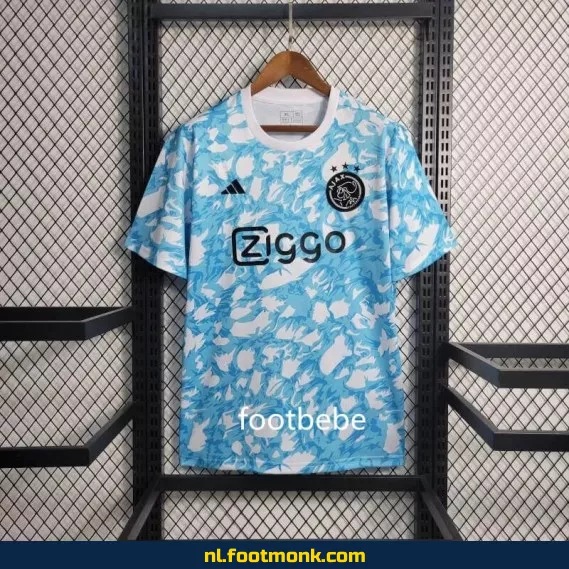 Ajax 2023-2024 Pre Match Voetbalshirt Blauw - Officiële Fanwear voor Volwassenen en Kinderen