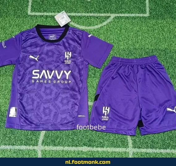 Al-Hilal Saudi Kinder Voetbalshirt 2024/2025 Derde Tenue - Paars | Officieel Voetbalshirt | Customizen | Fanwear
