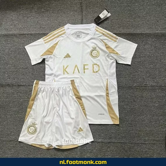 Al-Nassr Kinder Voetbalshirt 2024-2025 Derde Uit Thuis – Wit | Officieel Voetbaltenue | Personaliseerbaar | Fanwear Aanbieding