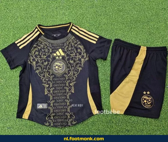 Algerije Voetbalshirt Kinderen 2024-2025 Zwart - Officieel Voetbaltenue | Personaliseerbaar
