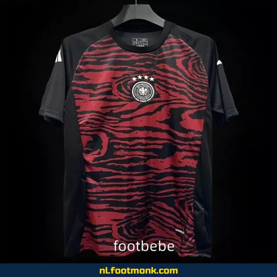 Duitsland 2024 Pre Match Voetbalshirt - Zwart Rood - Officieel Voetbalshirt | Voetbalshirts Heren | Fanwear Aanbieding