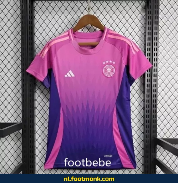 Duitsland Dames Voetbalshirt 2024 Uit Thuiskleuren Violet - Officieel Voetbalshirt, Personaliseerbaar