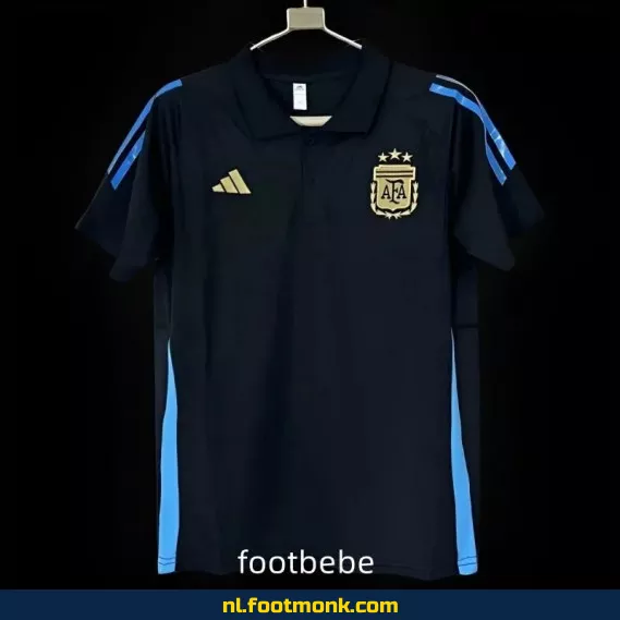 Argentinië 2024 Marineblauw Voetbalshirt Polo - Officieel Voetbaltenue