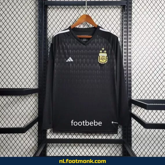 Argentijns voetbalshirt 2023-2024 met 3 sterren – zwarte lange mouw – officieel voetbalshirt