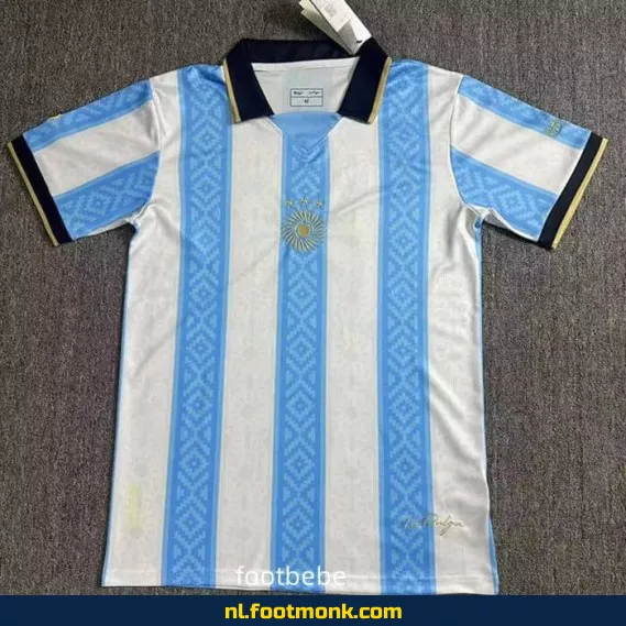 Argentinië voetbalshirt 2024-2025 - La Pulga - Wit & Blauw - Officieel voetbaltenue - Heren/dames/kinderen - Origineel voetbalshirt met bedrukking