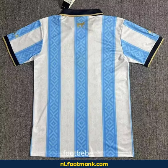 Argentinië voetbalshirt 2024-2025 - La Pulga - Wit & Blauw - Officieel voetbaltenue - Heren/dames/kinderen - Origineel voetbalshirt met bedrukking