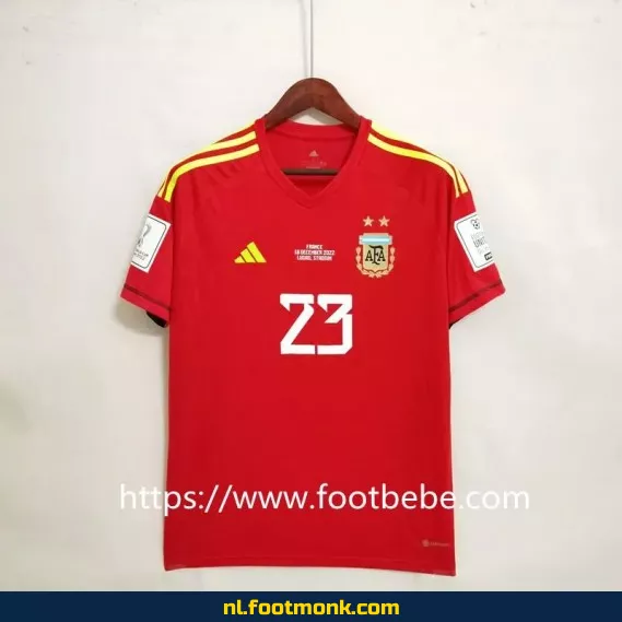 **Argentijns WK 2022 Doelman Shirt Rood - Officieel Voetbalshirt**
