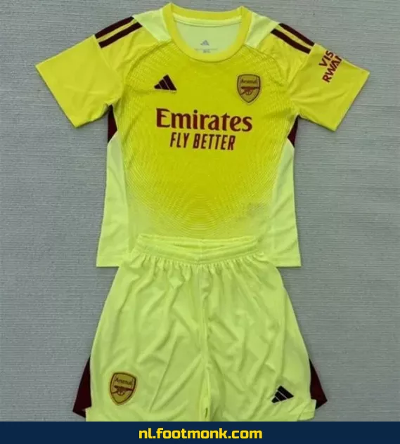 Arsenal Voetbalshirt Kinderen 2025-2026 - Geel | Officieel Voetbalshirt | Customizen | Aanbieding