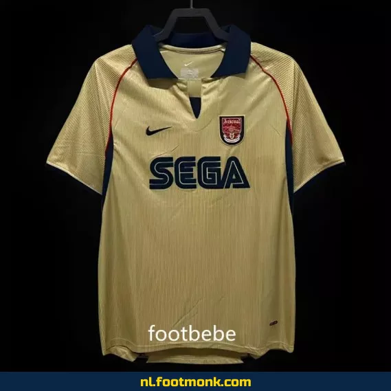 Voetbalshirt Arsenal Vintage 2001-2002 - Origineel & Bedrukbaar, Voetbalshirts Kopen Online