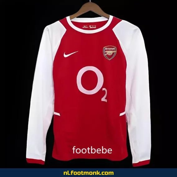 Arsenal vintage voetbalshirt 2002-2004 thuis – lange mouwen – retro voetbalshirt