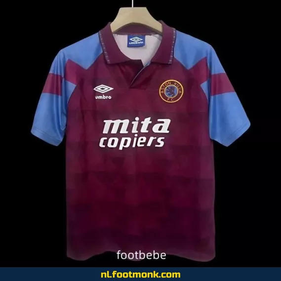Aston Villa Vintage Voetbalshirt 1990-1992 Thuistenue – Retro Voetbalshirt voor Supporters | Officieel Voetbalshirt Dames & Heren