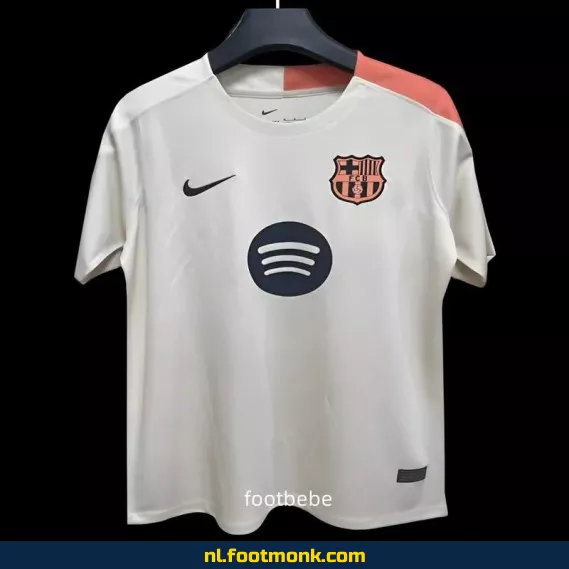 FC Barcelona Voetbalshirt 2025-2026 - Beige/Wit - Origineel Voetbaltenue - Heren/Dames/Kinderen - Officieel Fanwear