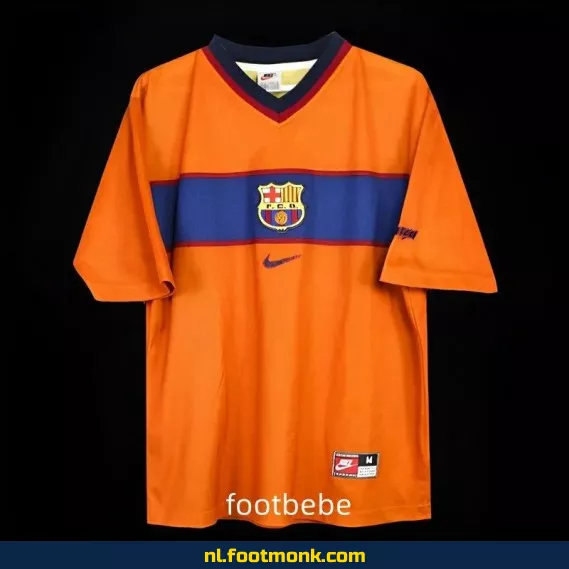 Vintage FC Barcelona Voetbalshirt 1999-2000 - Derde Tenue Oranje - Officieel Retro Shirt