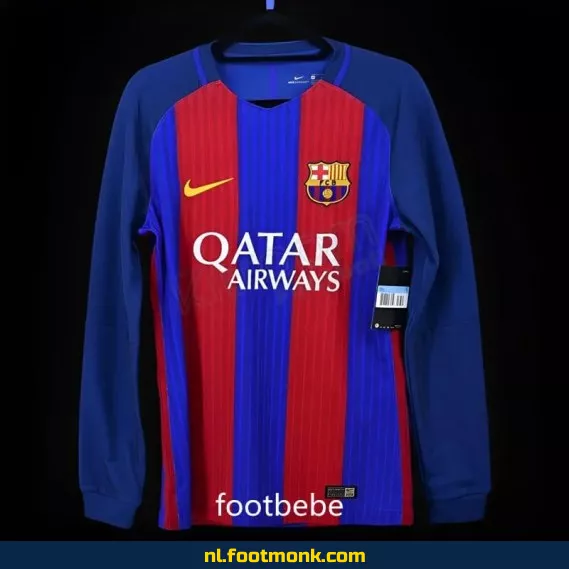 FC Barcelona Vintage Voetbalshirt 2016-2017 Thuis – Lange Mouwen – Officieel Retro Shirt