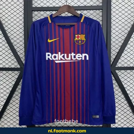 Retro FC Barcelona Voetbalshirt 2017-2018 Thuis - Lange Mouwen - Officieel Vintage Voetbalshirt