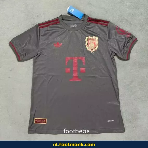 Bayern Munich 2025 125 jaar grijs voetbalshirt - Officieel voetbaltenue | Heren & Dames | Fanwear | Aanbieding