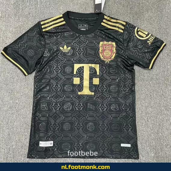 Bayern Munich 2025 125 jaar jubileum voetbalshirt - Zwarte uitvoering | Officieel voetbaltenue | Heren & Dames | Personaliseerbaar