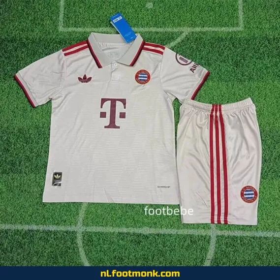 Bayern München Derde Thuisshirt 2024-2025 Kinderen – Wit Voetbalshirt | Officieel Fanwear | Personaliseerbaar