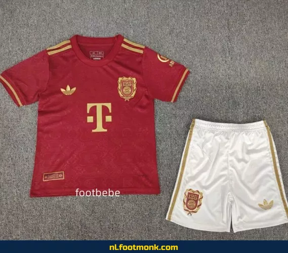 Bayern Munich Kinder Voetbalshirt 2025 – 125 Jaar Speciale Editie Rood – Officieel Voetbalshirt voor Kinderen – Koop Nu Online