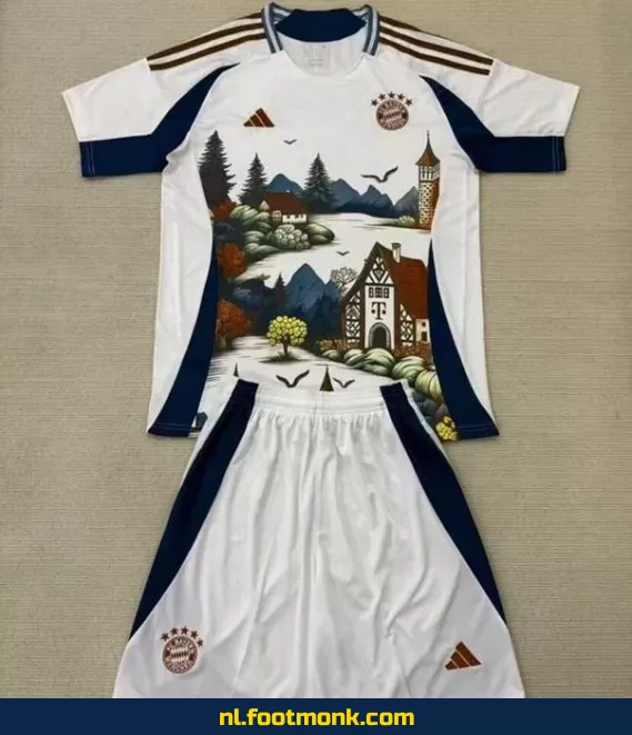 Bayern Munich Kinder Voetbalshirt 2025-2026 – Wit – Officieel Voetbaltenue – Origineel Voetbalshirt voor Kinderen