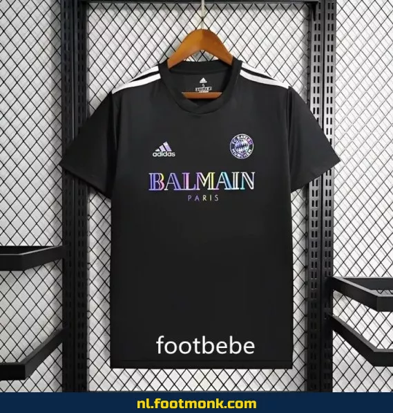 Bayern Munich x Balmain 2024 zwart voetbalshirt – Officieel voetbalshirt voor heren en dames – Exclusief voetbalshirt met bedrukking