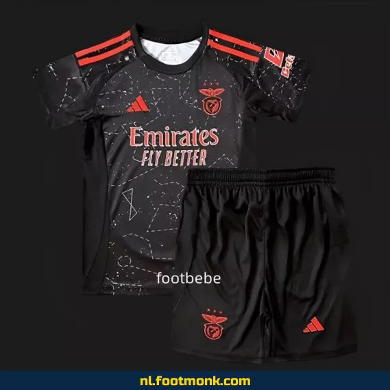 Benfica uit voetbalshirt kinderen 2024-2025 - zwart | Officieel voetbalshirt | Voetbalshirt kopen online