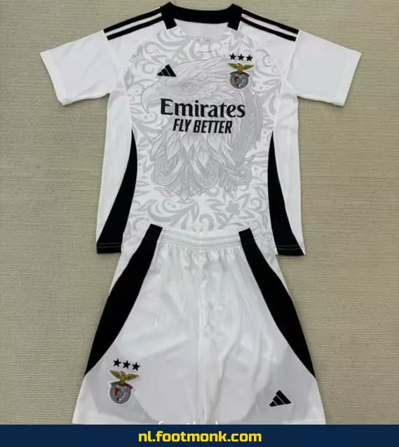 Benfica Voetbalshirt Kinderen 2025 Wit – Officieel Voetbaltenue | Fanwear Aanbieding
