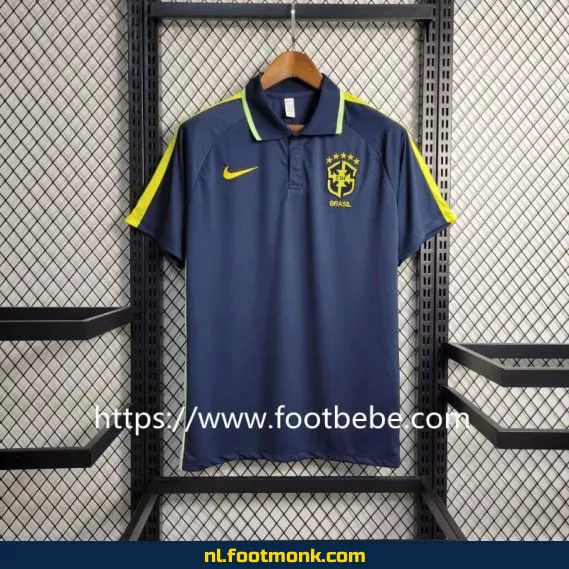 Brazilië 2023/2024 Marineblauw Polo Voetbalshirt – Officieel Voetbaltenue | Heren & Dames | Fanwear Aanbieding