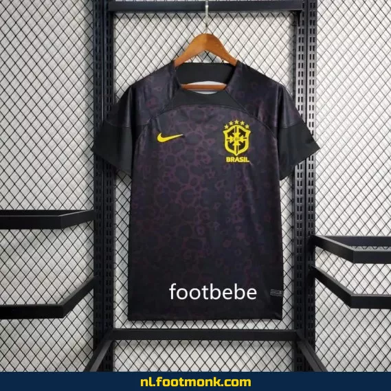 Brazilië 2023/2024 doelman tenue - zwart voetbalshirt | Officieel keepersshirt | Voetbalshirts aanbieding
