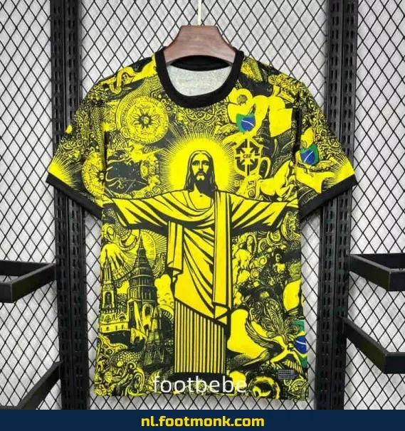 Brazilië 2024-2025 Voetbalshirt Christus de Verlosser – Geel | Officieel Voetbalshirt | Heren & Dames | Fanwear | Aanbieding