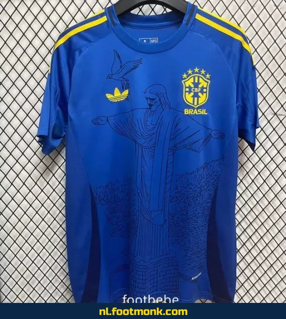 Retro Brazilië voetbalshirt 2024-2025 - Blauw - Officieel voetbaltenue - Dames & Heren